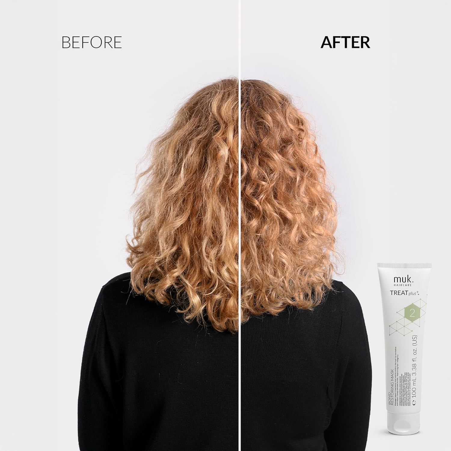 Muk Treat plus + Bond Repair Hair Mask, Restoring Treatment for Damaged, Chemically Treated and Stressed Hair, Strengthening Care, 100 Ml image number 3