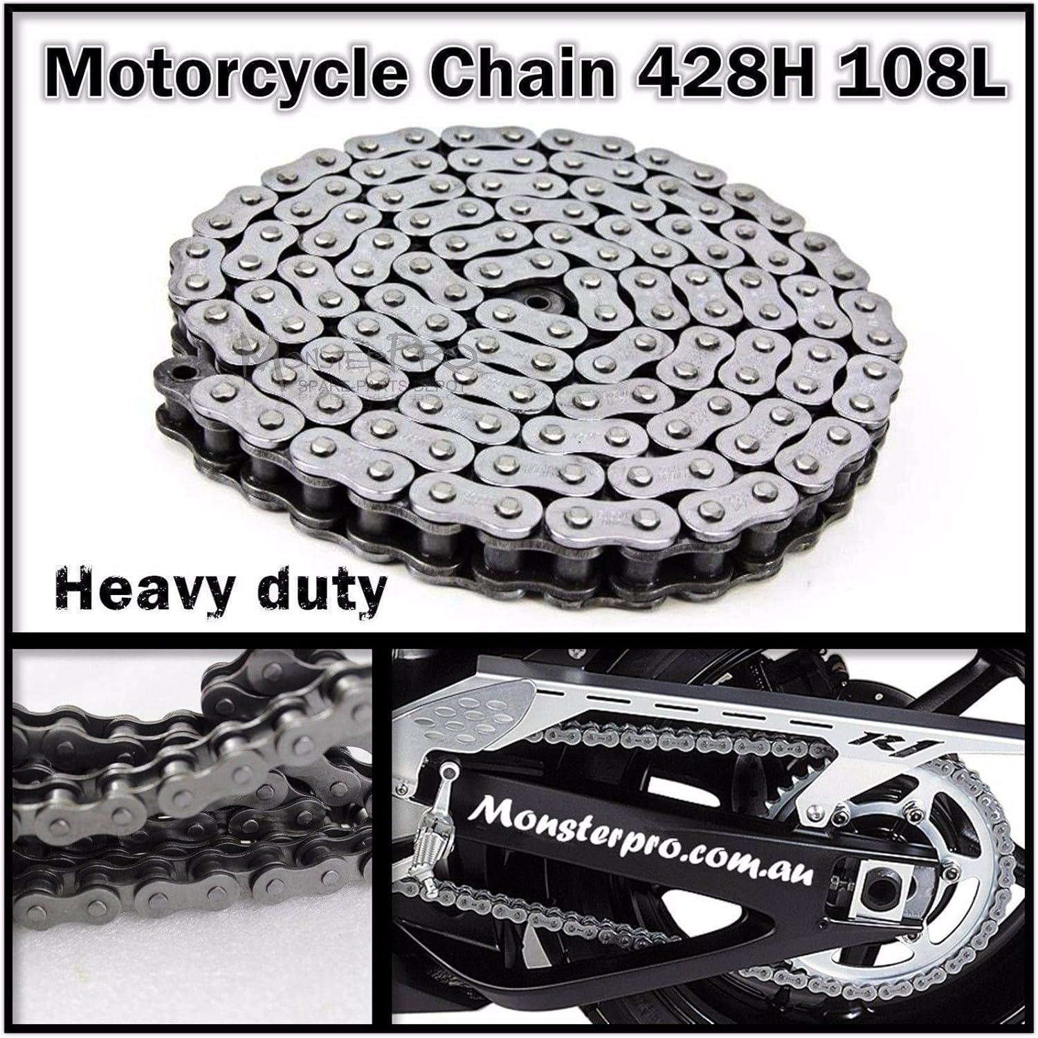 TDR 428 108 Links Chain for ATV Quad Bike Gokart Buggy Dirt Pit Trail Motorcycle DRZ70 DRZ125 RM80 RM85 KDX KLX 125