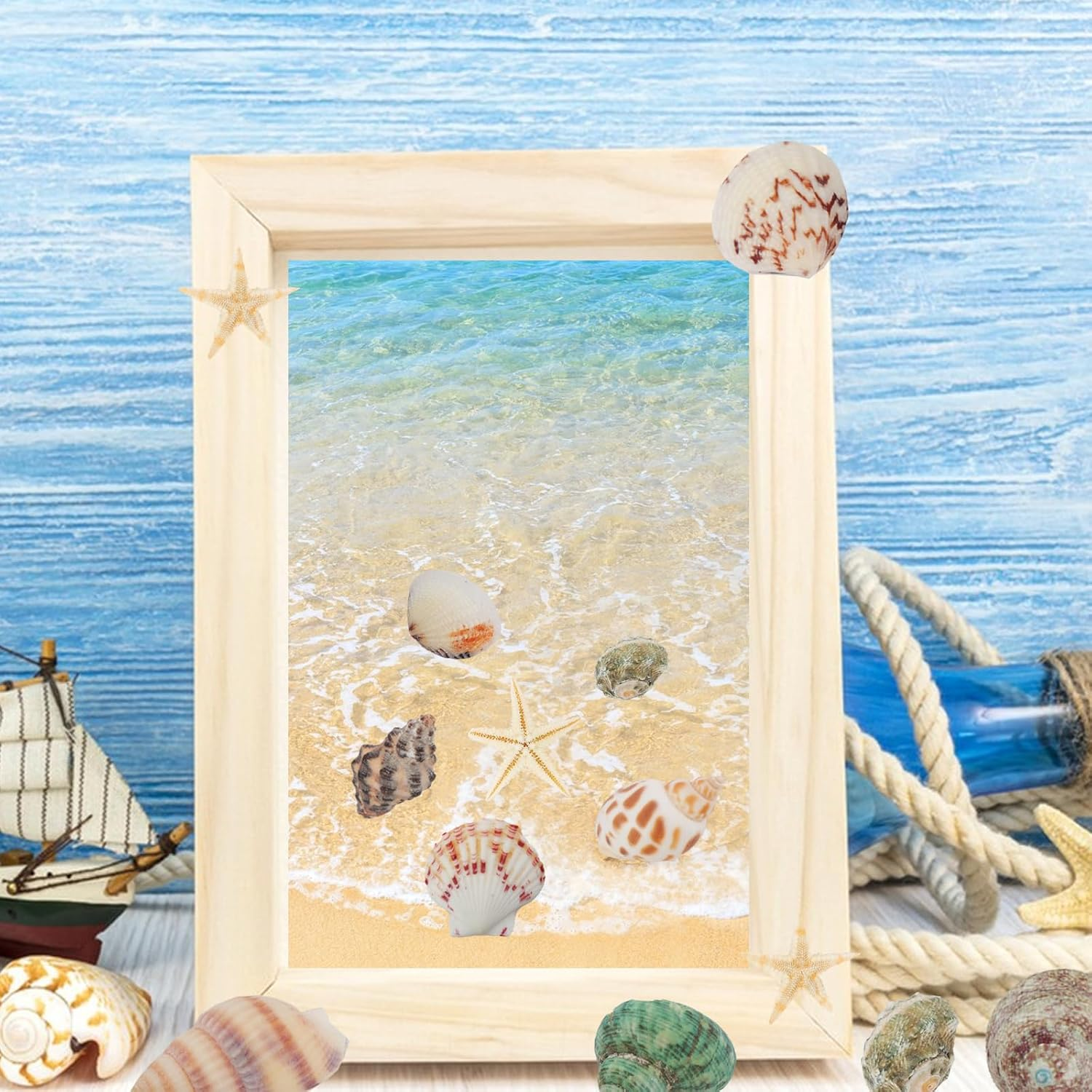 110+ Pcs Mixed Sea Shells Beach Seashells Starfish for Crafts Natural Various Sizes Ocean Conch Starfish Shells for DIY Home Fish Tank Vase Fillers Decorations Decorating Beach Theme Party image number 3