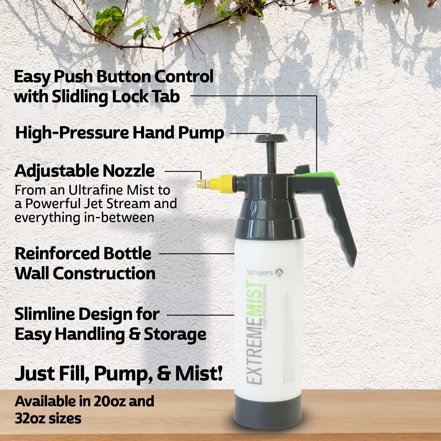 EXTREMEMIST High-Pressure Bird Sprayer | Ultrafine Avian Pump Mister | Bird Bath Mister | Adjustable Brass Nozzle | Bird Cage Cleaner | 20/32 Oz Bottle (32Oz)