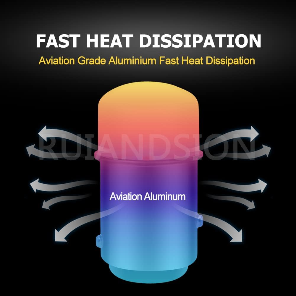 Ruiandsion 1157 BAY15D LED Bulb 12V 2057 2357 7528 Red 3014 9SMD LED Chipsets Replacement for Car RV Camper Brake Stop Parking Tail Lights (Pack of 2) image number 5