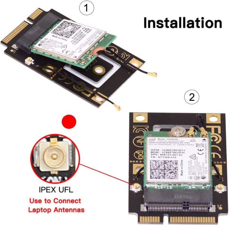 Chenyang M.2 Key-A NGFF to Mini PCI-E PCI Express Converter Adapter for 9260 8265 7260 AC Card