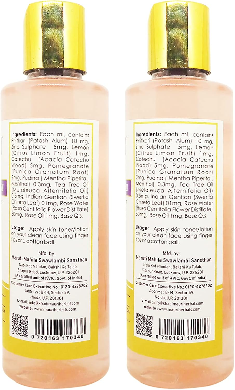 Khadi Mauri Toning Lotion - Pack of 2 (420 Ml)