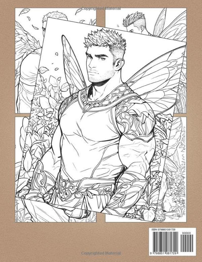 Male Fairy Coloring Book: Fantasy Fairy Man Coloring Pages with Charming Illustrations for Grown Ups Stress Relief & Relaxation image number 1