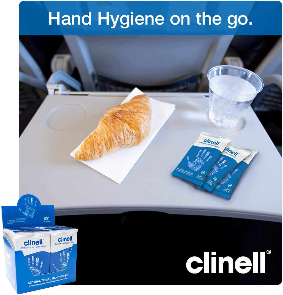 Clinell Antibacterial Hand Wipes Moisturising Antibacterial Wipes with Aloe Vera, 100 Count, Pack of 1 image number 3