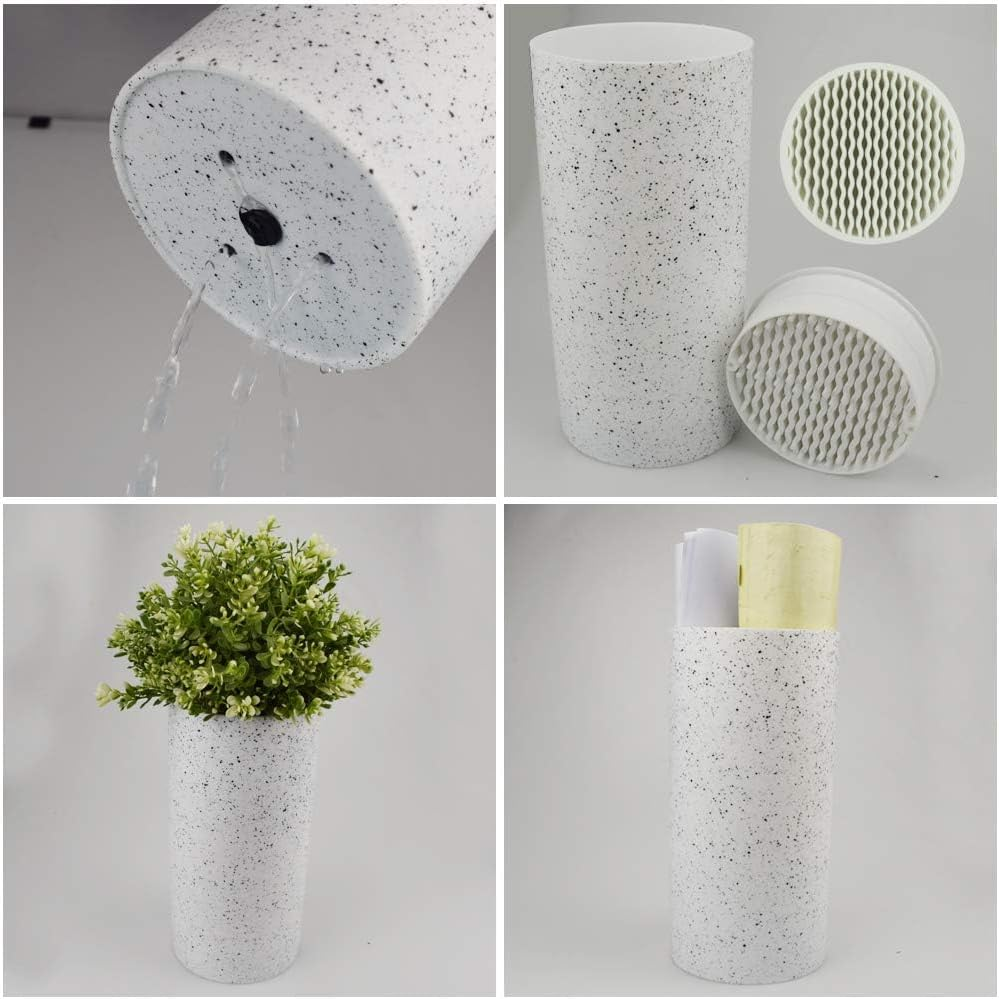 Universal Blade Holder, Multifunctional Knife Rack, PP Resin round Knife Holder, Uniquely Designed Protective Knife Slots, Removable for Easy Cleaning (White Snowflake Dots) image number 2