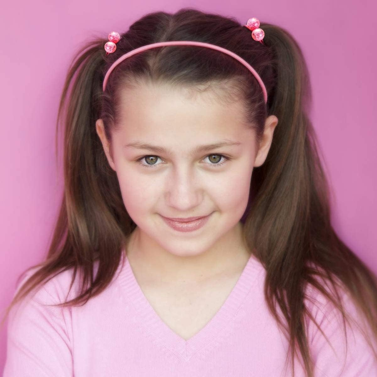 Acrylic Butterfly Ball Elastic Hair Bands - Hair Ties and Ponytail Holders for Girls - 14Pcs Kids Hair Accessories