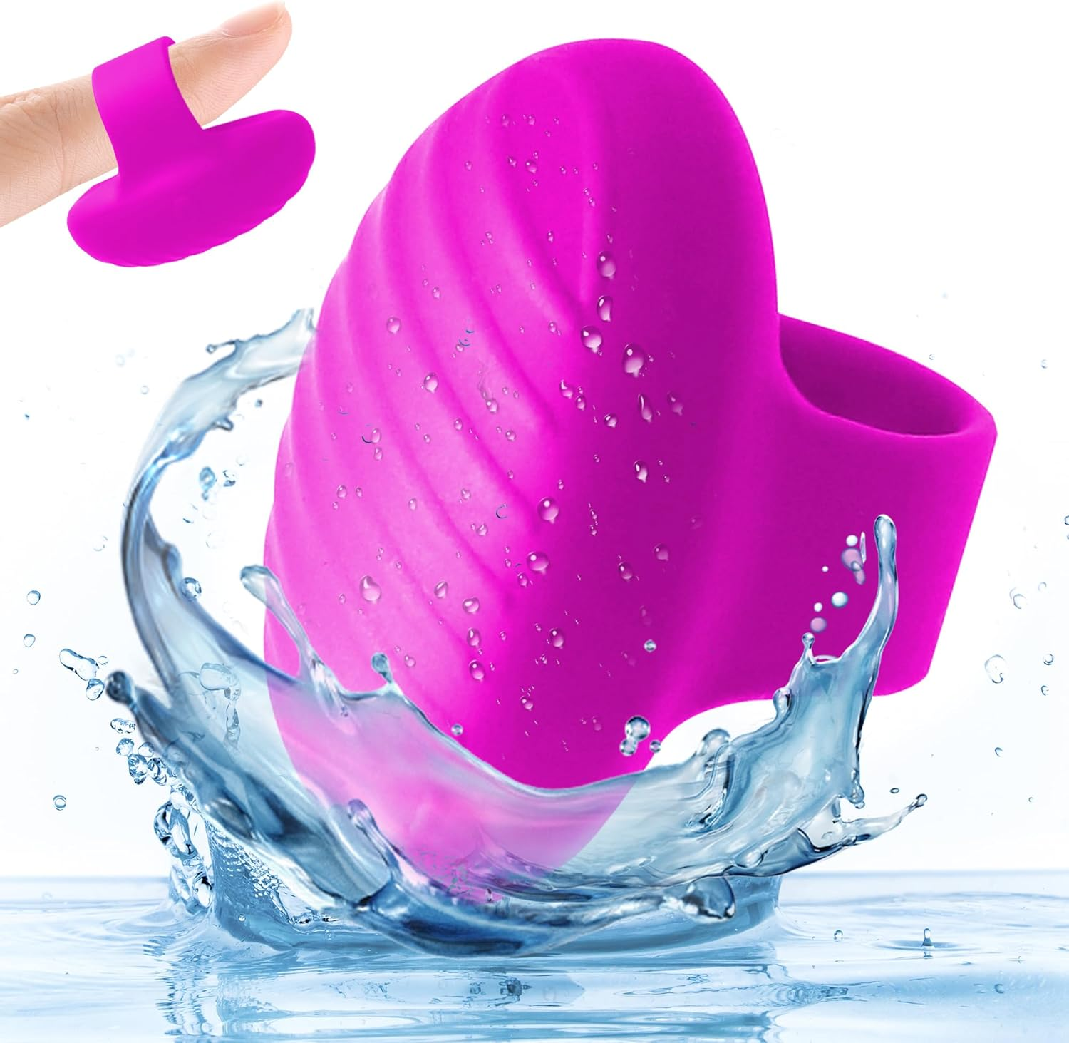 Sex Toys Finger Vibrator Mini Clitoral Stimulation Facial Eye Skin Care Tools 10 Vibration Modes Rechargeable Portable Silicone Massage Body Relax Set Muscles Tighten Anti-Aging Relieve Dark Circles (Black)