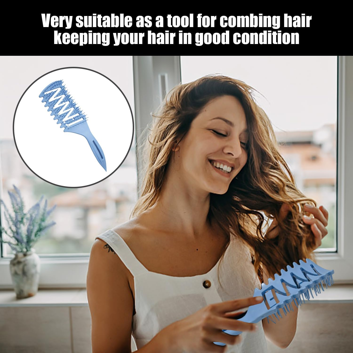 2 Pieces Hollow Hair Comb, Hair Comb, Loose Comb, Hair Accessories, Hair Care Comb, Hair Care Accessories image number 4