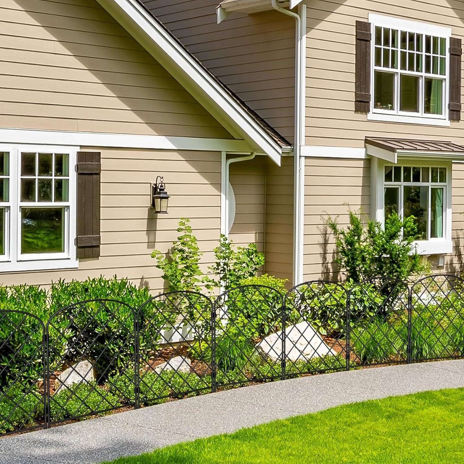 Decorative Garden Fence,10 Pack Total 10Ft(L) X 24In(H) Animal Barrier Border for Dog,Arched Wire Border Panel Fencing for Yard Patio Outdoor D&eacute;cor image number 6