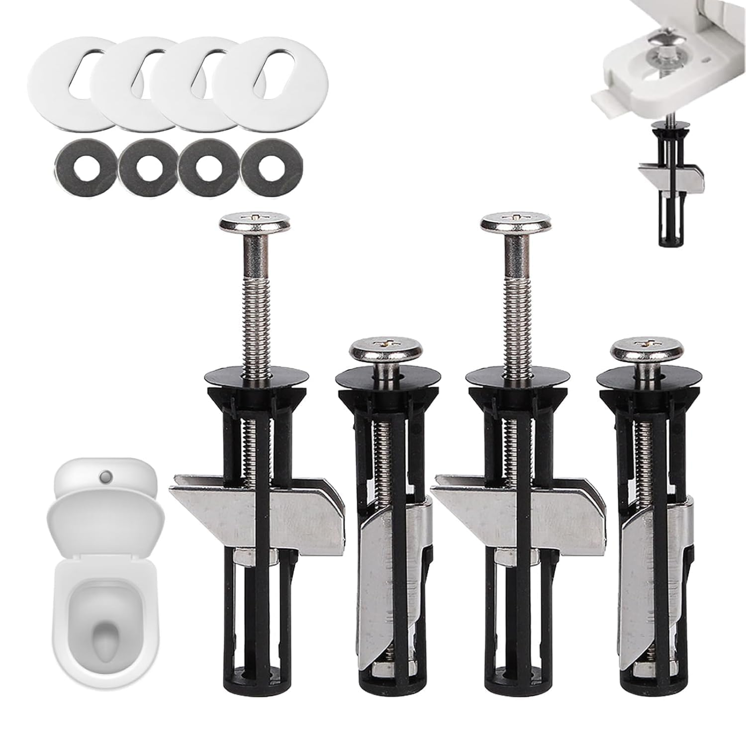 Heavy Duty Toilet Seat Fasteners - Universal Metal Bolt Kit,Toilet Seat Fitting Hinge Bolt Screw for Lasting Stability & Hassle-Free Installation (2) image number 4