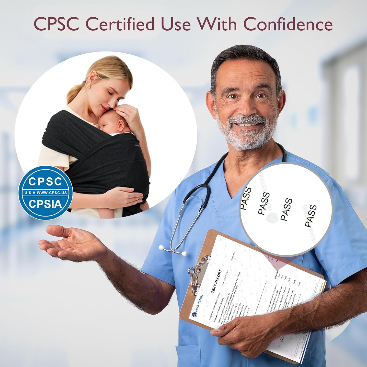 Momcozy Baby Wrap Carrier, Easy to Wear Infant Carrier Slings, Lightweight Hands Free Baby Sling, Adjustable Baby Carriers for Newborn to Toddler 8-35 Lbs, Black image number 4