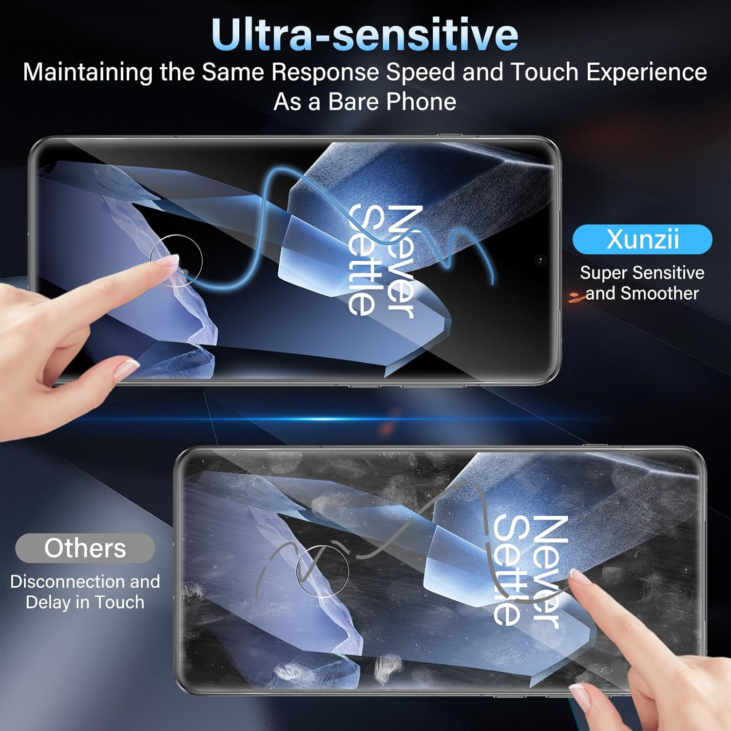 Xunzii Oneplus 13 5G for Tempered Glass, 3D Curved Screen Protector with Camera Protection [2+2 Pieces], Ultra Clear 9H Hardness Anti-Scratch Protective Glass Bubble-Free Screen Protector Film - Transparent image number 2