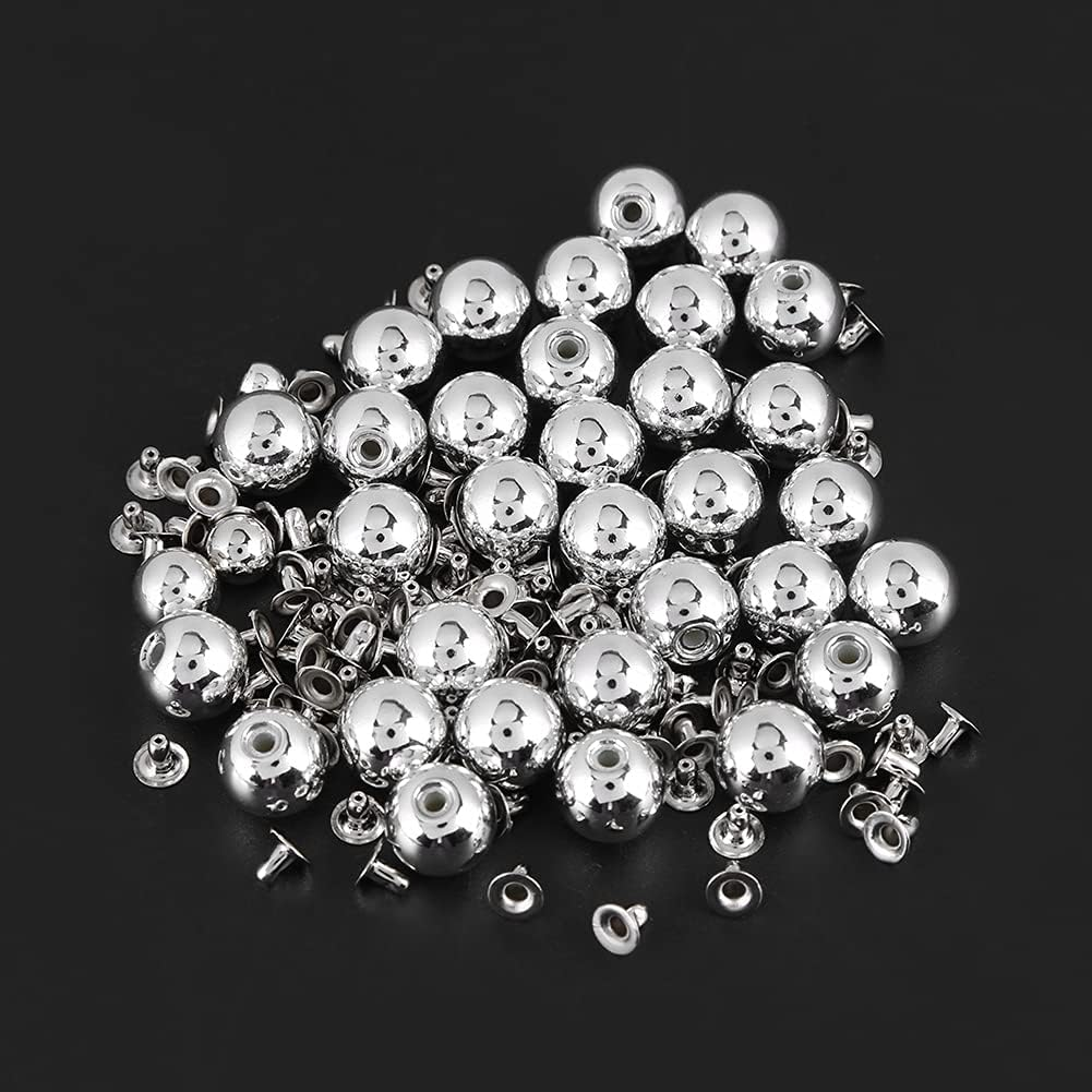 Mix Size Pearl Rivet Studs 6Mm 8Mm 10Mm 12Mm White Pearl Beads for Crafts Jeans Bags Decoration(6Mm,8Mm,10Mm,12Mm-Silver) image number 6