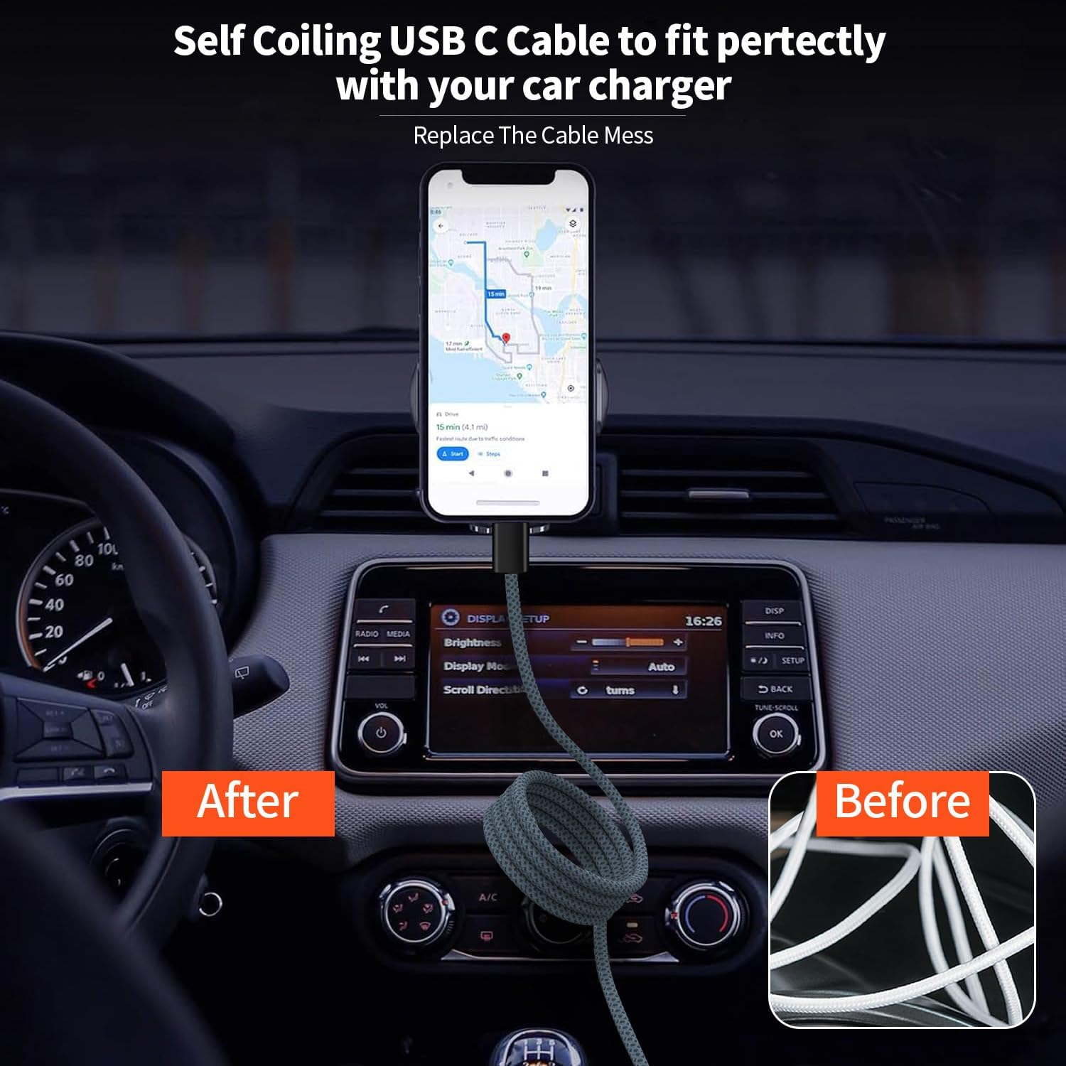 Boreguse USB C Cable 1M,100W USB C Cable Fast Charging Nylon Braid for Iphone 16/15 Pro Max, Macbook Pro,Ipad Pro,Dell, Matebook,Chromebook,Pixel,Galaxy S25 S24,Switch image number 1