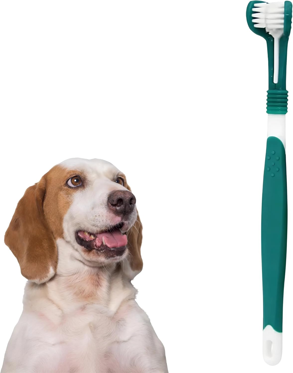 EZONEDEAL Three Sided Pet Toothbrush 360-Degree Pet Toothbrush Bad Breath Tartar Teeth Care Tooth Cleaning for Puppy, Small Dog and Cat (Dark Green)
