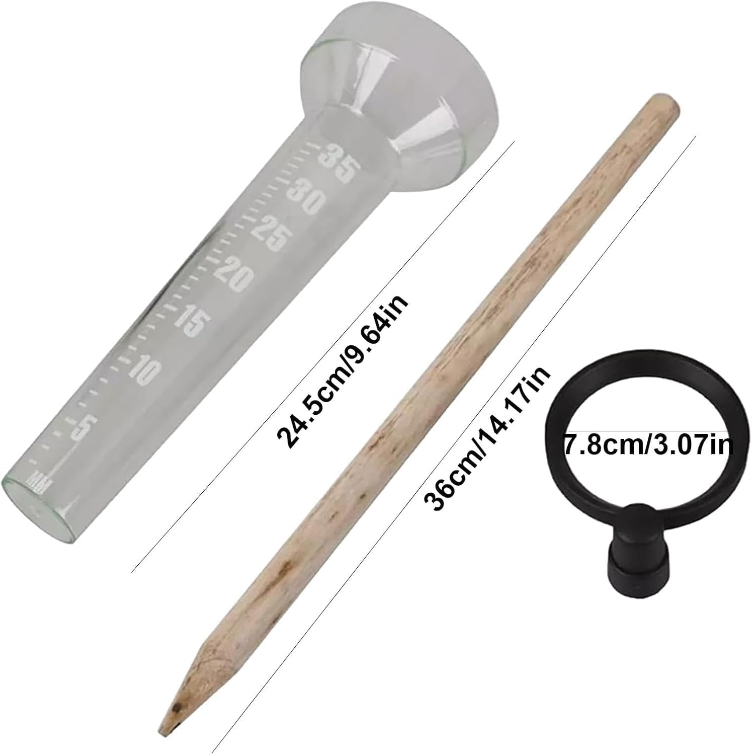 Limcryspp 3Pieces Outdoor Rain Gauge - Rain Gauge | Rain Gauge Device, Rain Gauge Device Suitable for Yard and Large Digital Scale Garden, Deck, Lawn, Landscape, Etc image number 4