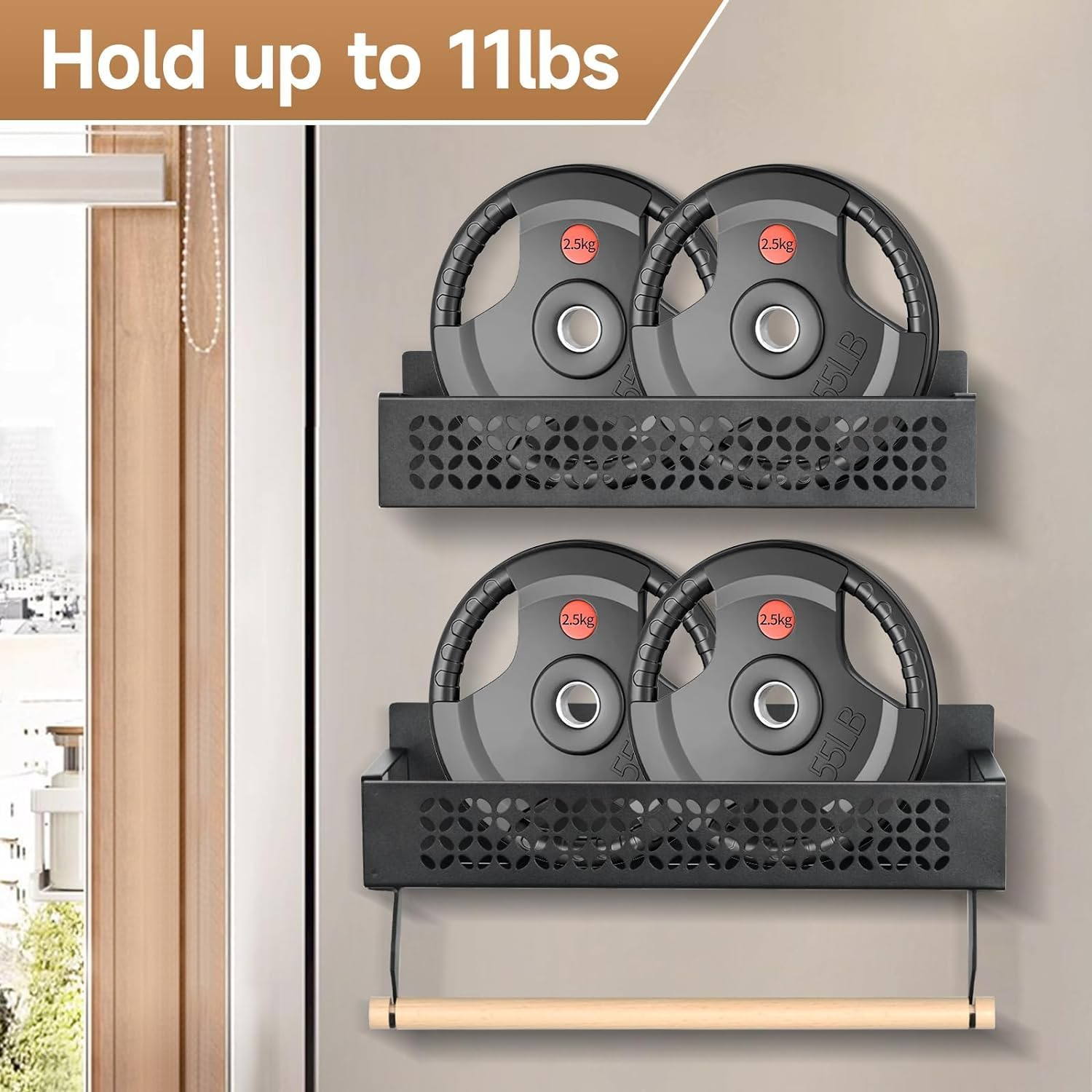 Magnetic Spice Rack Organizer for Refrigerator, Metal Magnetic Shelf for Refrigerator, Strong Magnetic Fridge Shelf for Microwave, Kitchen Organizers Storage Gadgets (2 Pack Black) image number 5