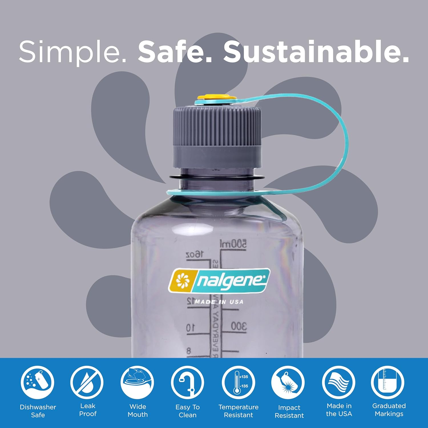 Nalgene Sustain Tritan Bpa-Free Water Bottle Made with Material Derived from 50% Plastic Waste, 16 OZ, Narrow Mouth image number 4