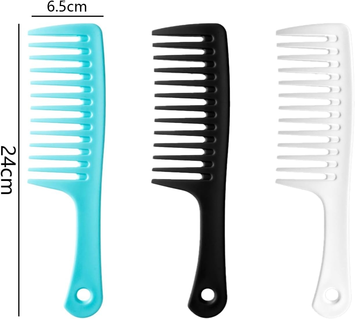 Yxvyxymyxxg Wide Tooth Detangling Comb 3-Pack Durable Styling Brush for Curly Long and Wet Hair Types Professional Hair Care Tool with Ergonomic Handle Design image number 4