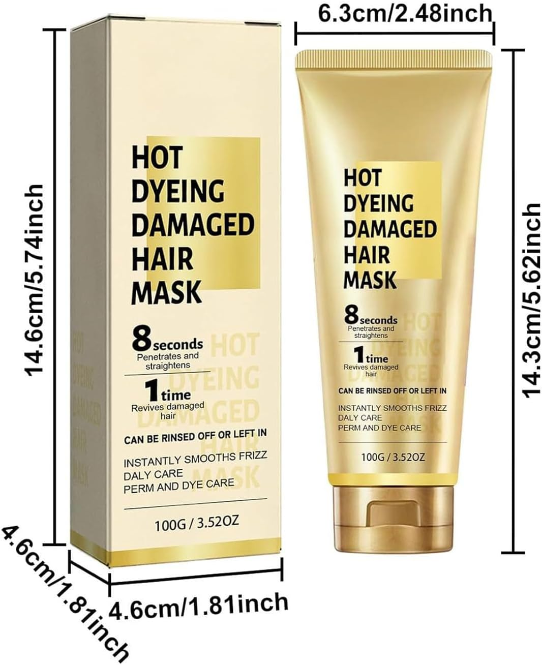 8 Seconds Hair Mask, 8 Seconds Revitalizing Hair Mask for Hot Dyed & Damaged Hair, Magic Hair Mask, Keratin Hair Treatment Cream, Daily Care Perm and Dye Repair Conditioner (3Pcs) - 3Pcs image number 6