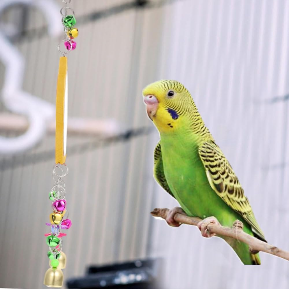 Armastuse Hanging Bird Mirror, Chicken Mirror, Large, Robust, Made of Durable Bird Cage Accessories, Hanging Bird Mirror, Chicken Mirror Accessories with Safe Scratch-Resistant Mirror image number 1