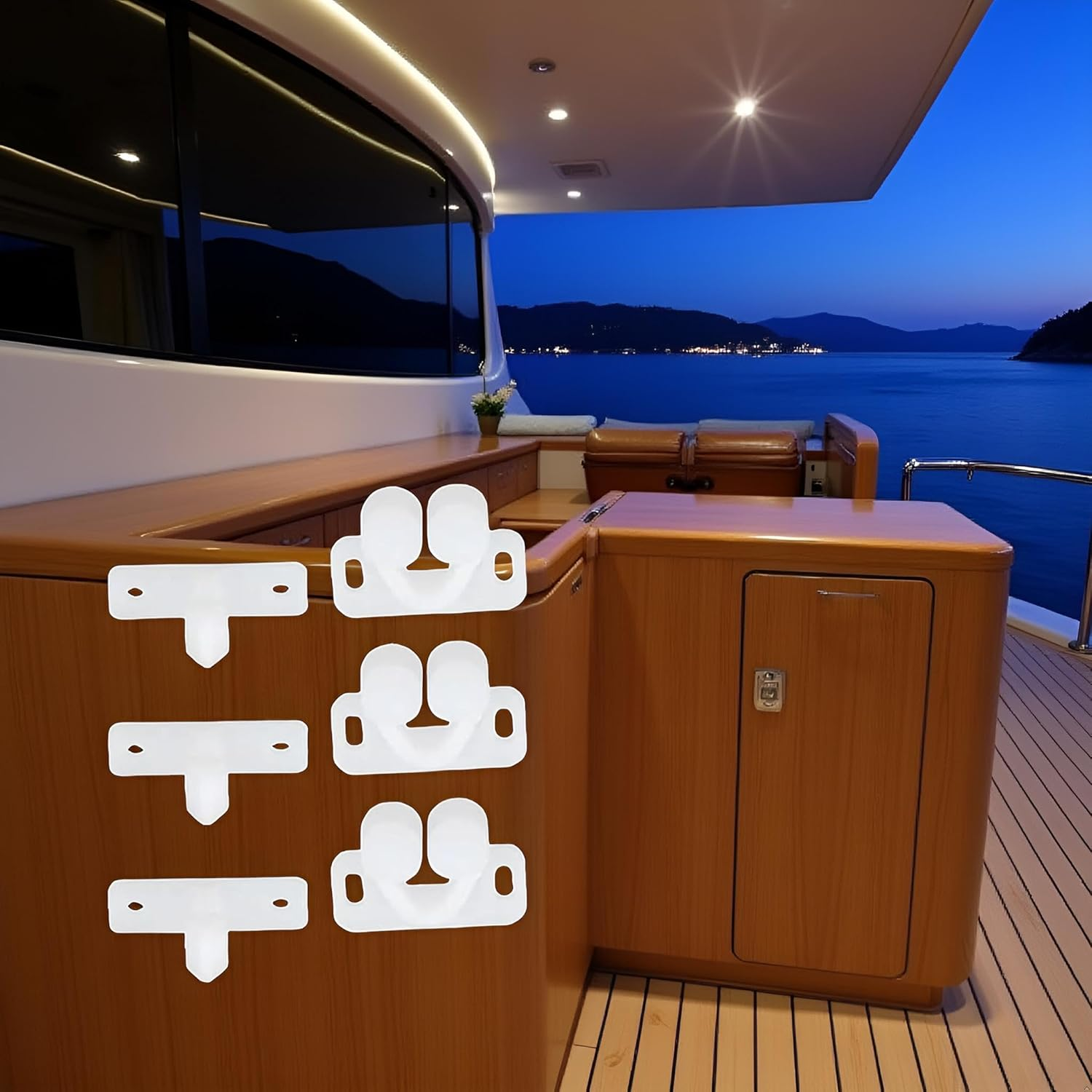 3Pcs White Marine Boat Ball Catch Door Cupboard Spring Back Plates Roller Latch Plastic Catches Cabinet Hardware, Cabinet and Furniture Door Catches image number 5