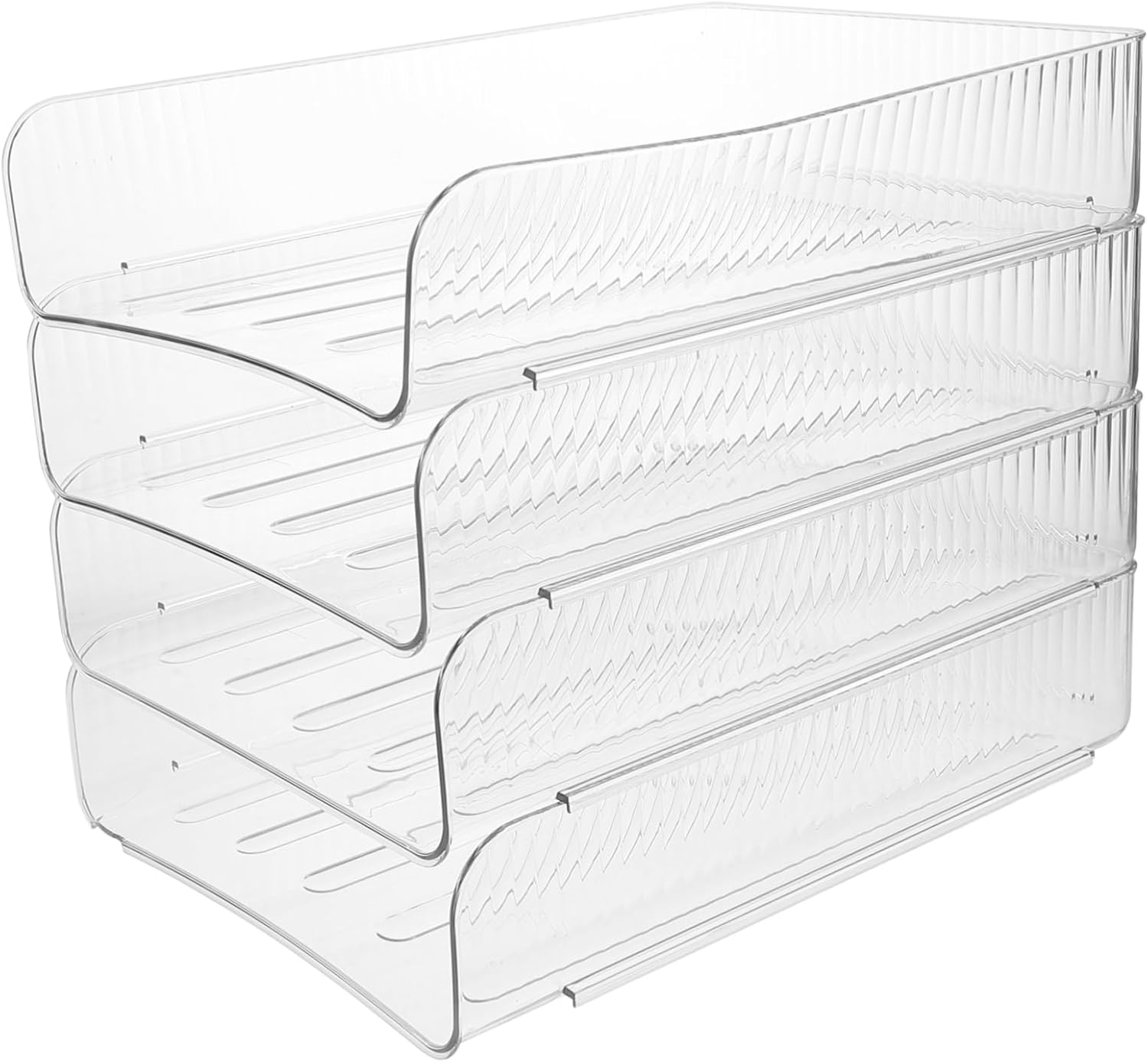 NUOBESTY 4Pcs Stackable Storage Desk Accessories Tray Document Tray for Desktop File Holder Paper Storage Rack Letter Holder Book Rack image number 1