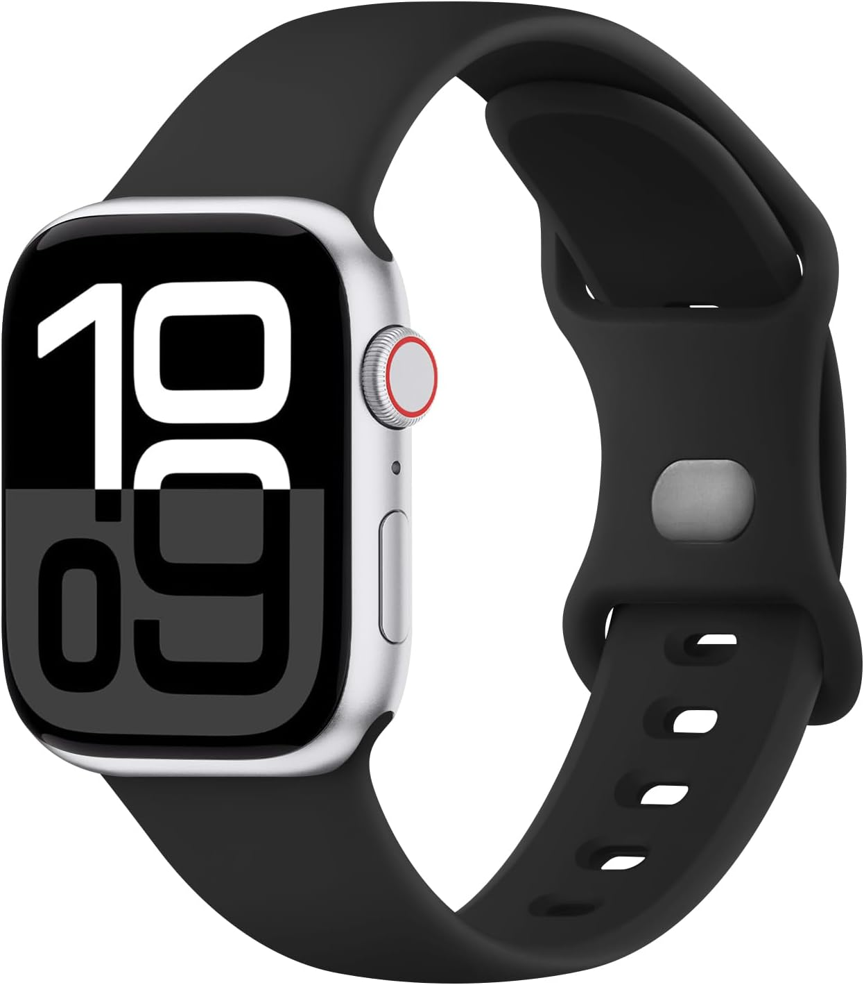 Sport Band for Apple Watch Band 38Mm 40Mm 41Mm 42Mm 44Mm 45Mm 46Mm 49Mm for Women Men, Soft Silicone Waterproof Replacement Straps for Iwatch Series 10/9/8/7/6/5/4/3/Se/Ultra