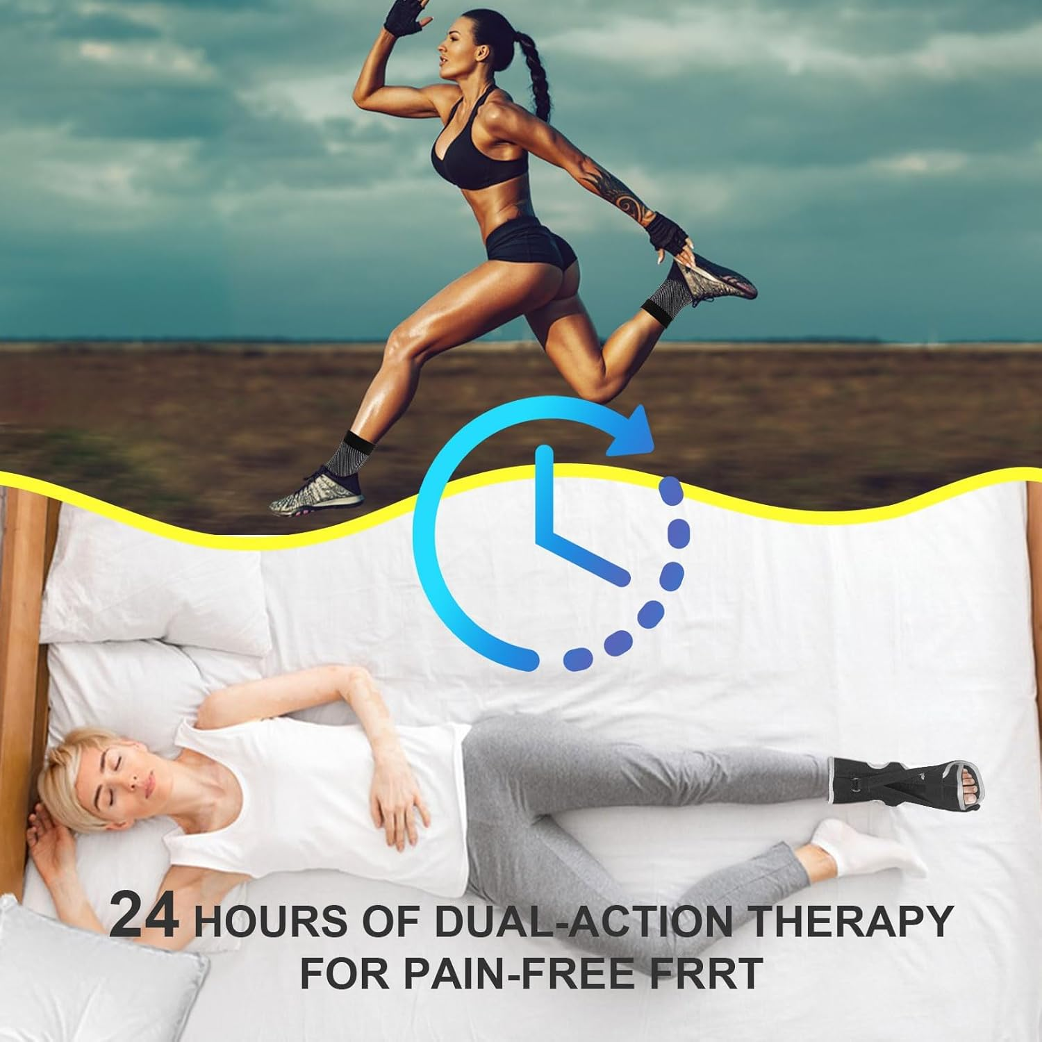 Plantar Fasciitis Night Splint, 2026 Upgraded Adjustable Plantar Fasciitis Relief Night Splint for Men and Women with Achilles Tendonitis and Plantar Droop (Black and Gray) image number 5