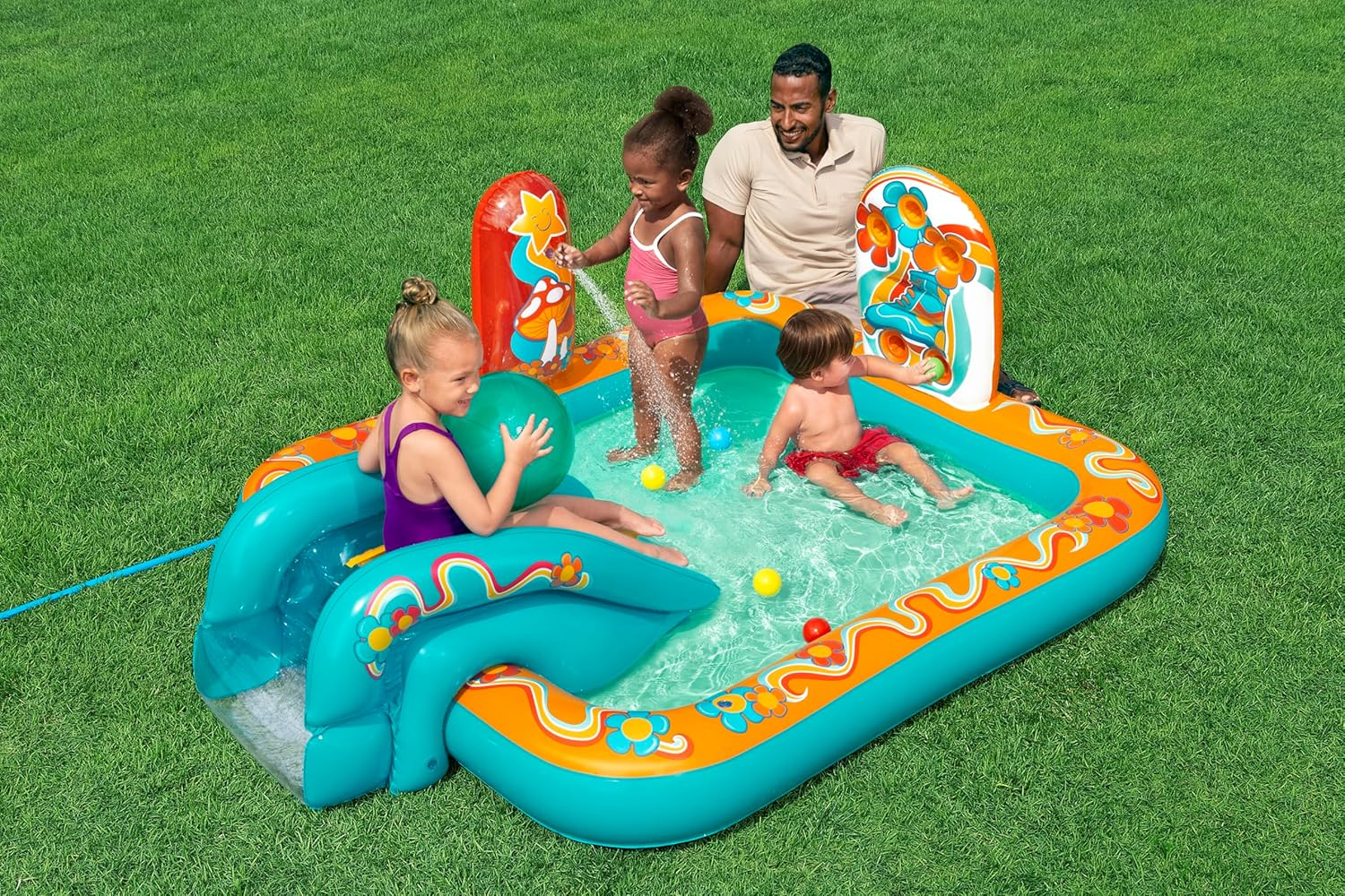 Bestway 6'4" X 60" X 29"/1.93M X 1.52M X 74Cm Retro Groove Play Center image number 6