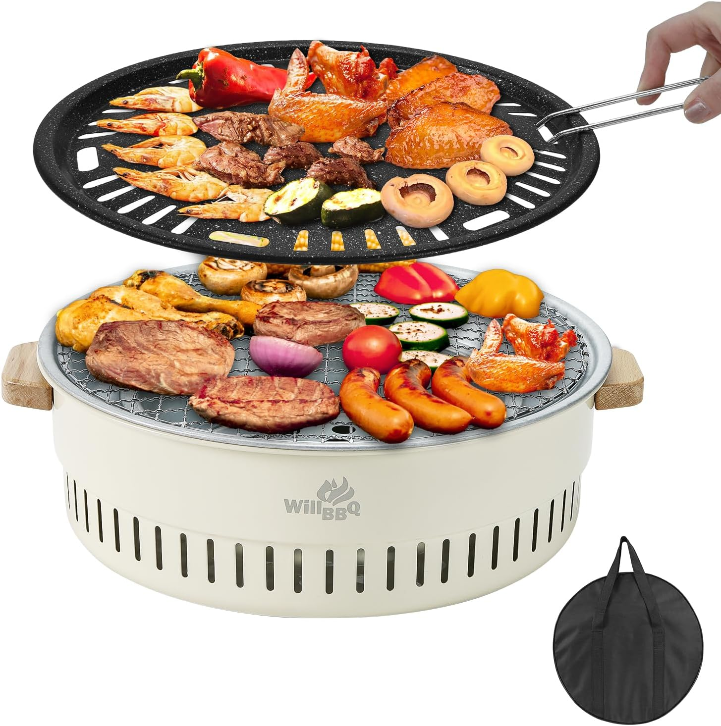 Willbbq Charcoal BBQ Grill Table Top Multiple Function round Grill Korean BBQ image number 4