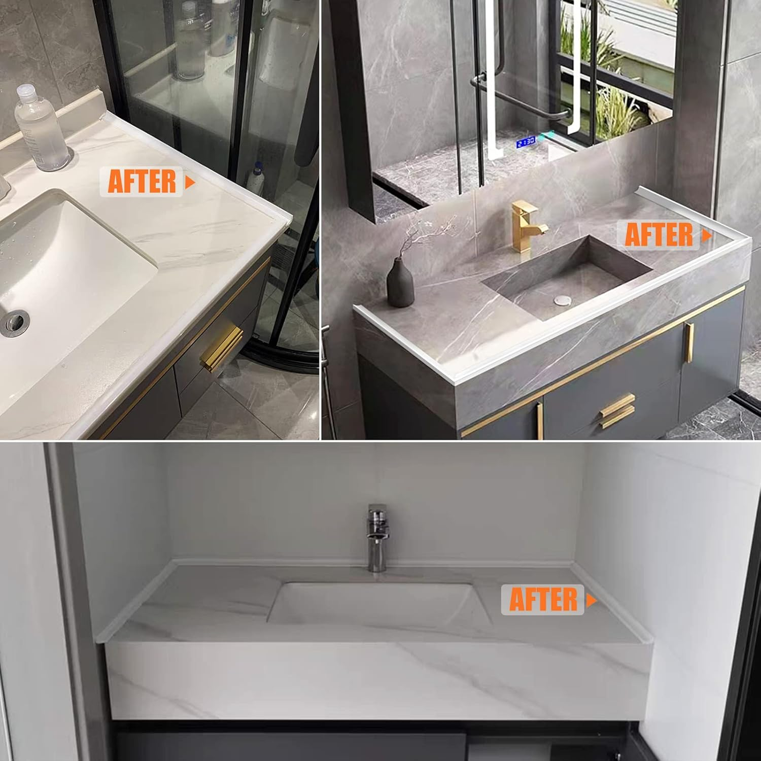 Bath Sealant Strip, Shower Seal Strip, Self-Adhesive Sealant Tape, Shower Threshold Water Barrier for Sink, Bathtub, Wet Room Floor (White(2M)) image number 4