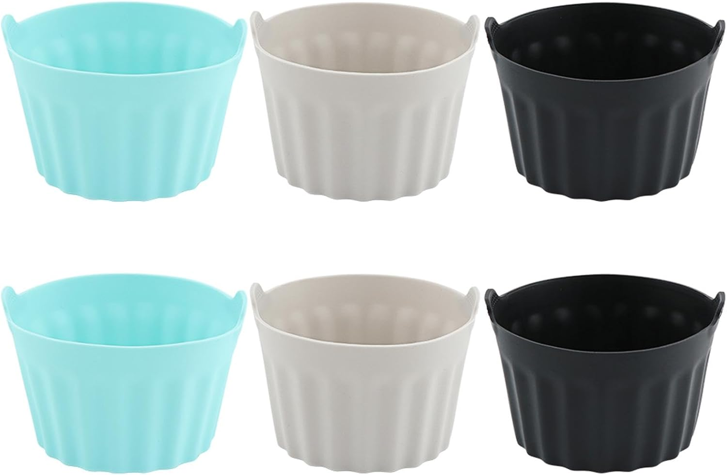 6Pcs Bakecake Ramekins for Air Fryer,Soft Silicone Egg Mould with Handle,Non Stick Cake Cups for Baking,Muffin Cases image number 1