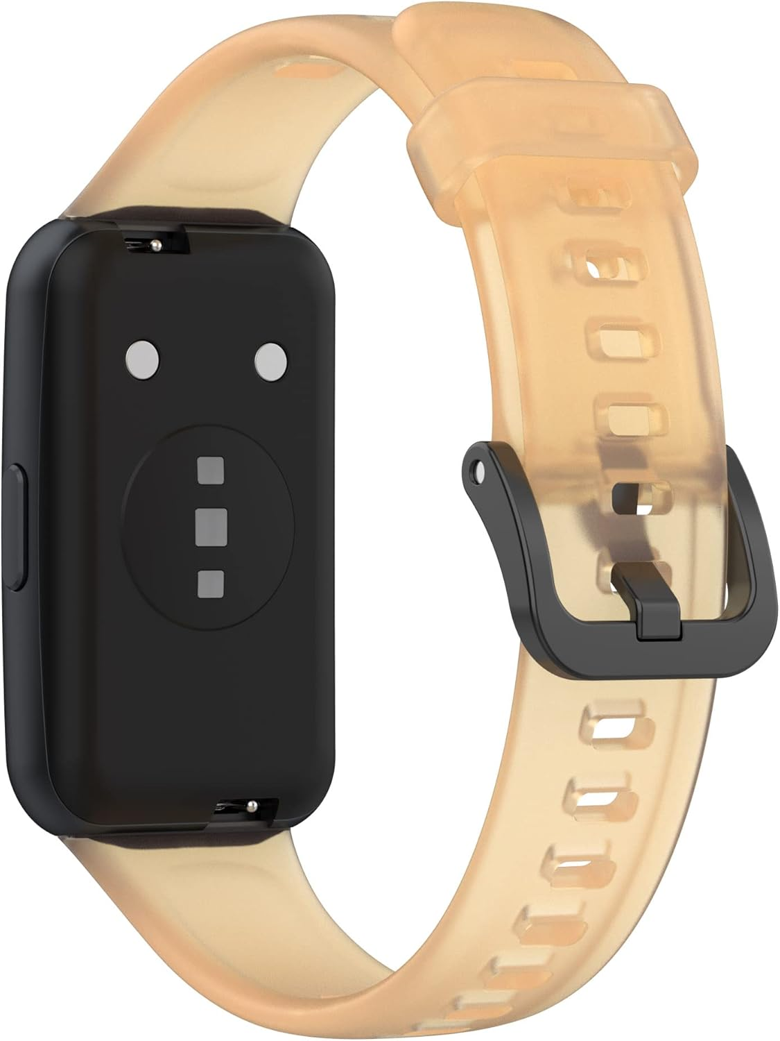 Watch Band Intended for Fitvii Slim Fitness Tracker Replacement Quick Release Wristband Sport Strap Intended for Fitvii HM08 Slim Fitness Tracker Bands Intended for Men Women (Black/Clear/Yellow) image number 1