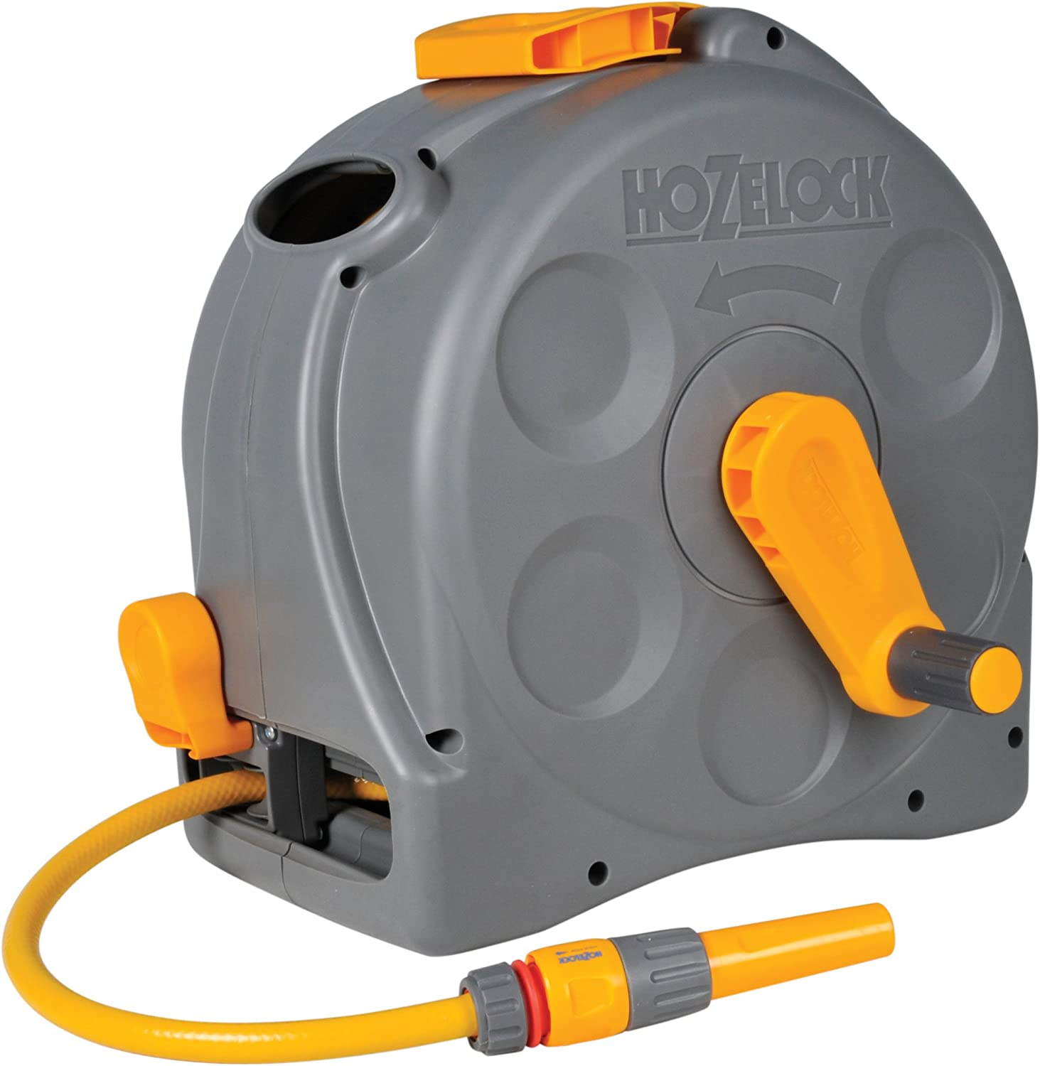 Hozelock 2415R0000 Compact Hose Reel, Grey image number 1