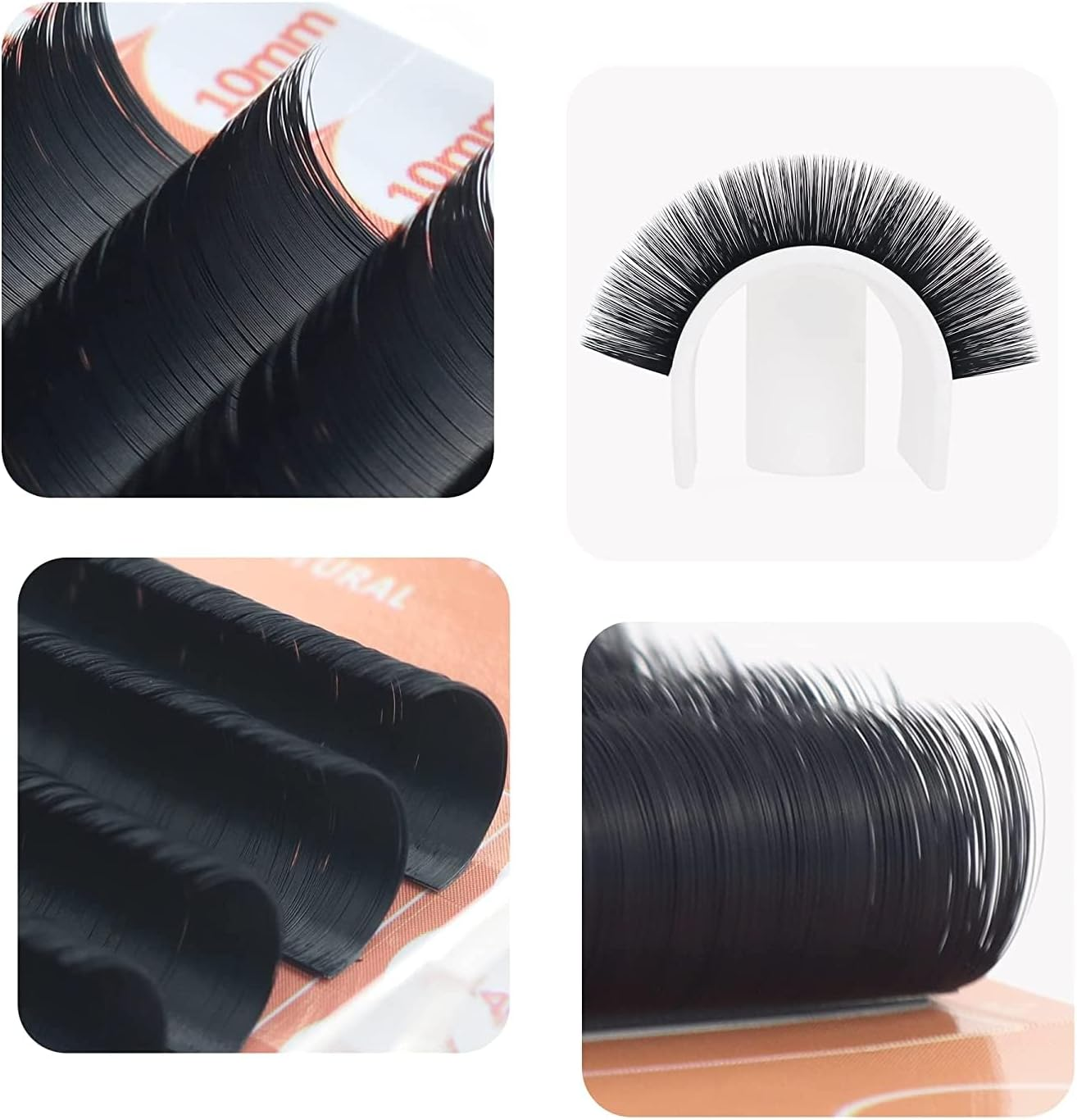 Easy Fan Eyelash Extension Automatic 1S Flowering 0.07 C Curl 14Mm Individual False Lashes Natural Soft Matte Black Volume Lash Extensions Supplies (0.07 C, 14Mm) image number 2