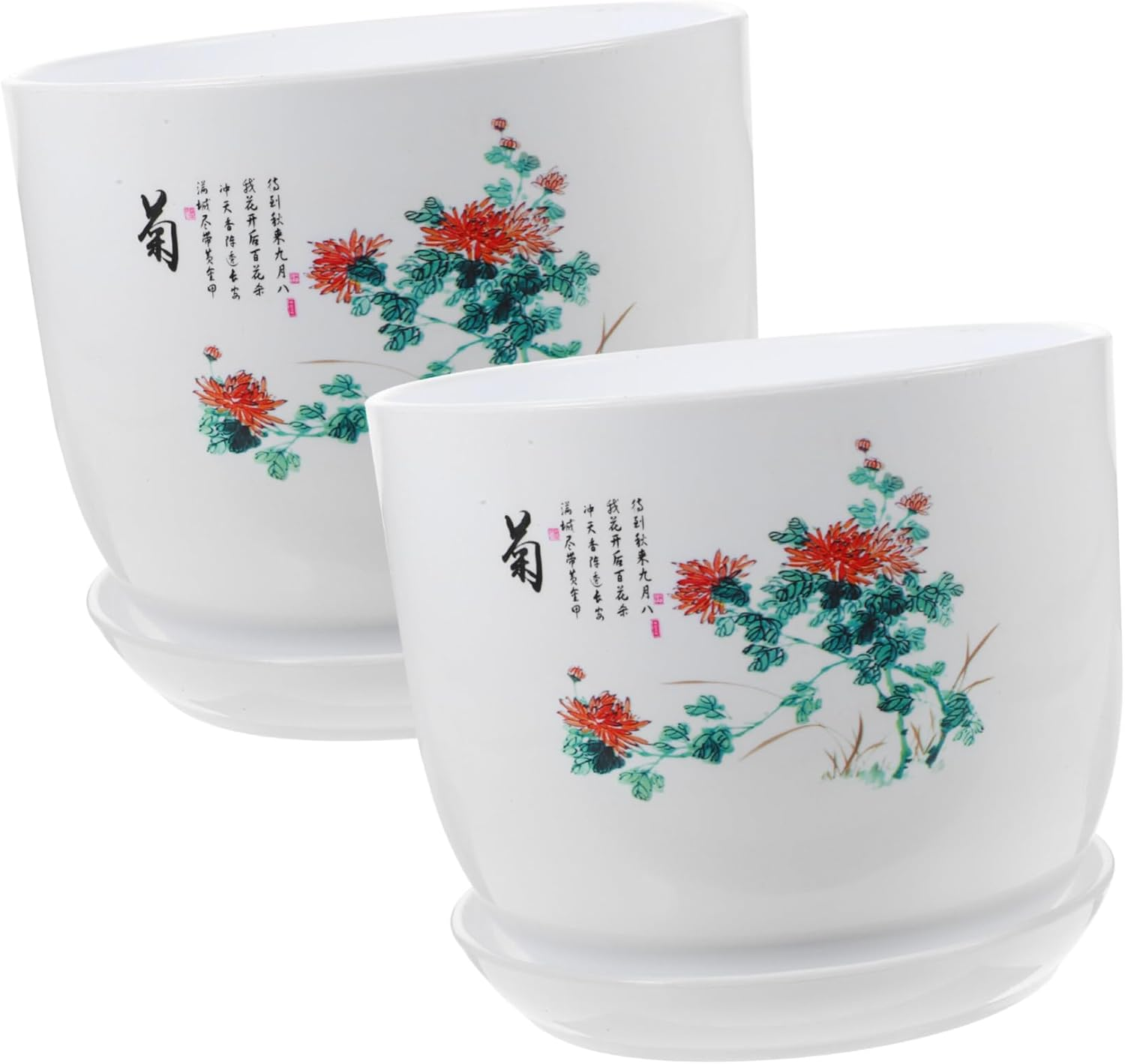 CAXUSD 2Pcs Pp Resin Plant Pots Indoor Flower Pots Garden Supplies Planters for Home image number 6