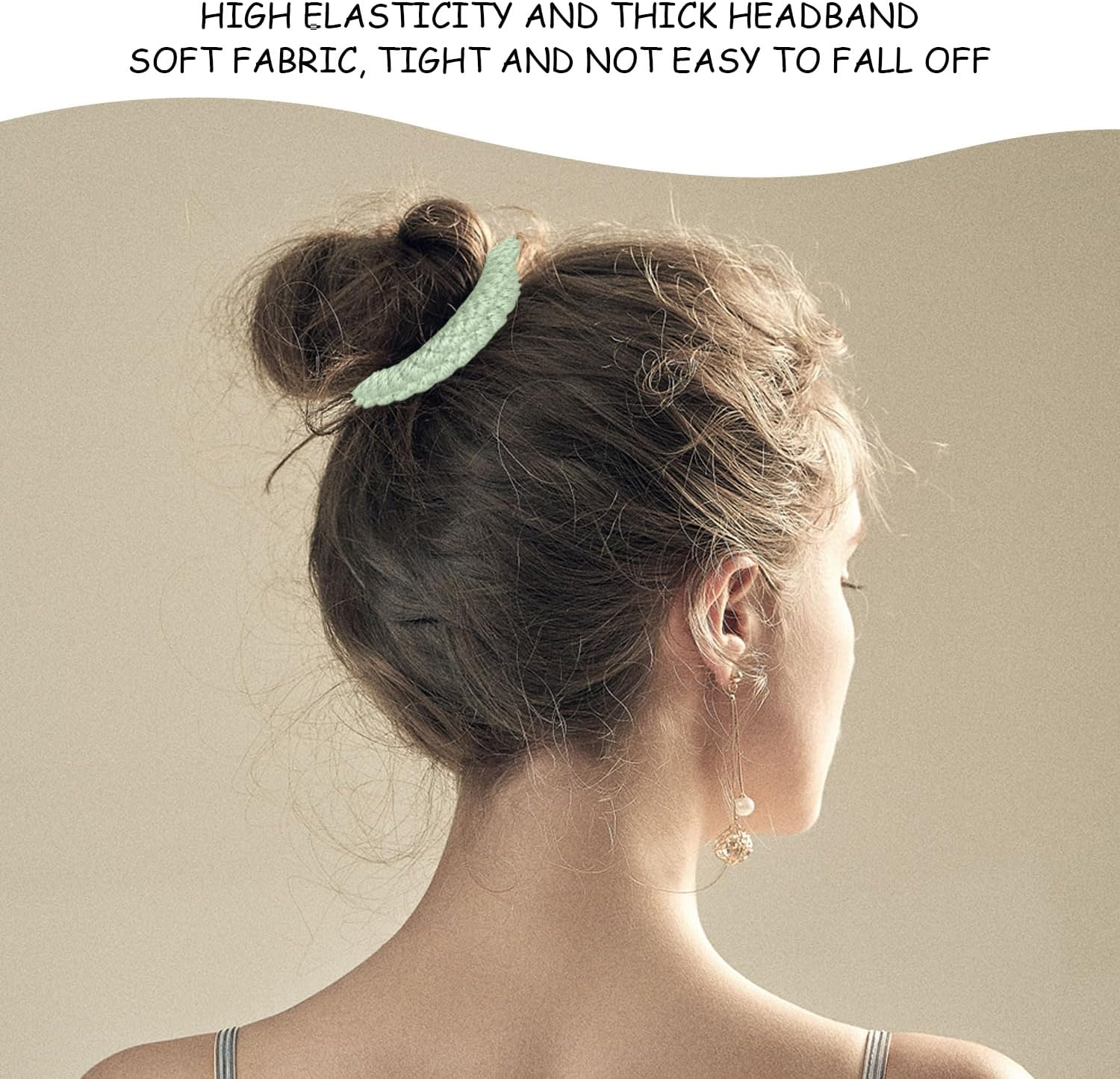 Pack of 16 Elastic, Thickened Headbands, Thickened Design, Strong Elasticity, Not Easy to Break, Robust and Durable, Suitable for Long and Thick Hair.