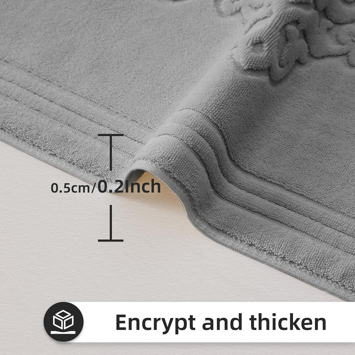 Luxury Bath Mats Set of 2 50 X 80Cm Extra Large Premium Combed Cotton Super Soft & Absorbent Bathroom Floor Towels Hotel Quality Machine Washable (Not Bath Rug) (Gray) image number 1