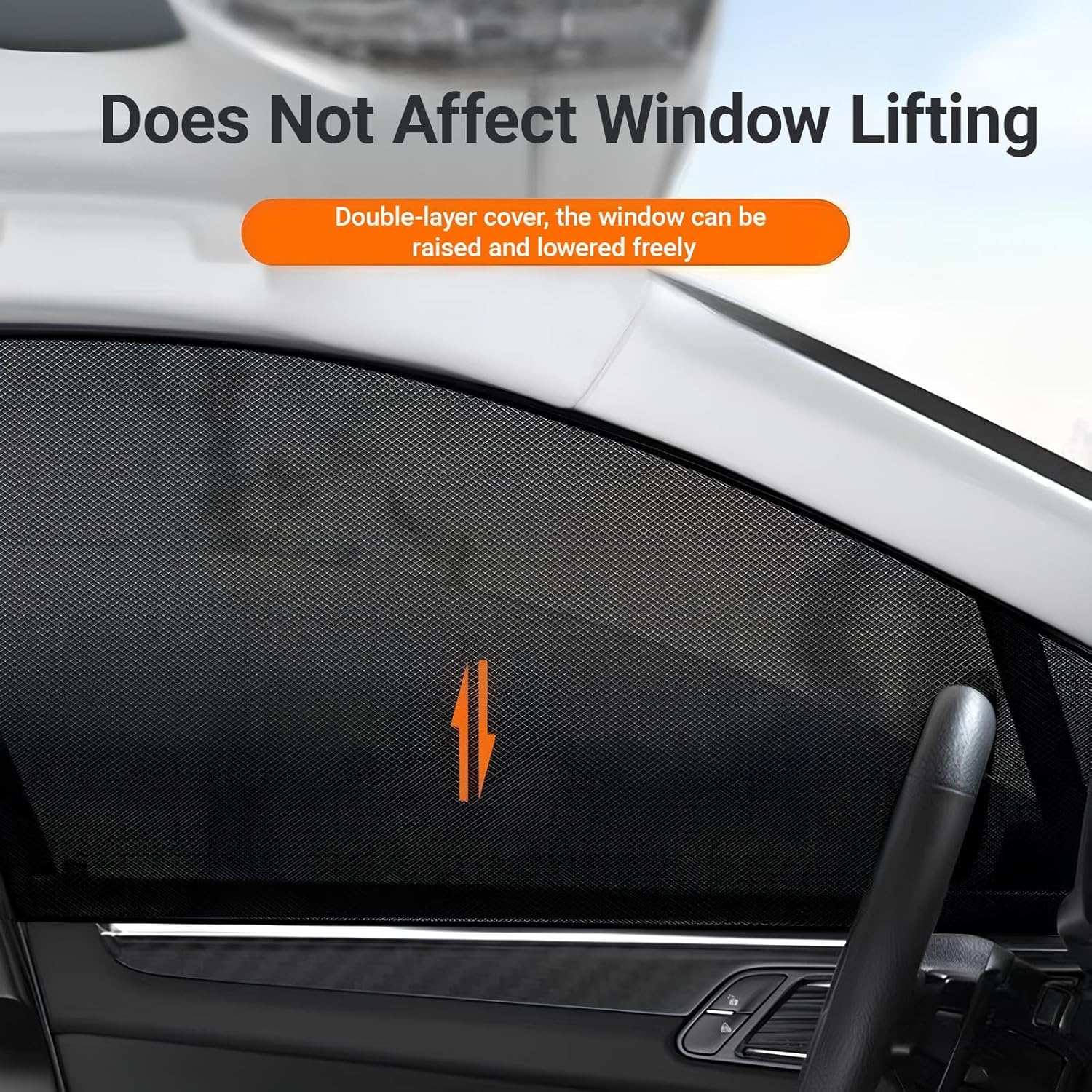 4 Pack Car Sun Shade for Side Windows - Stretchy Mesh Car Window Shade with Storage Bag, Mosquito Net Cover Fit Cars/Suvs, Top Car Essentials & Baby Essentials, Perfect Car Window Shade for Baby image number 2