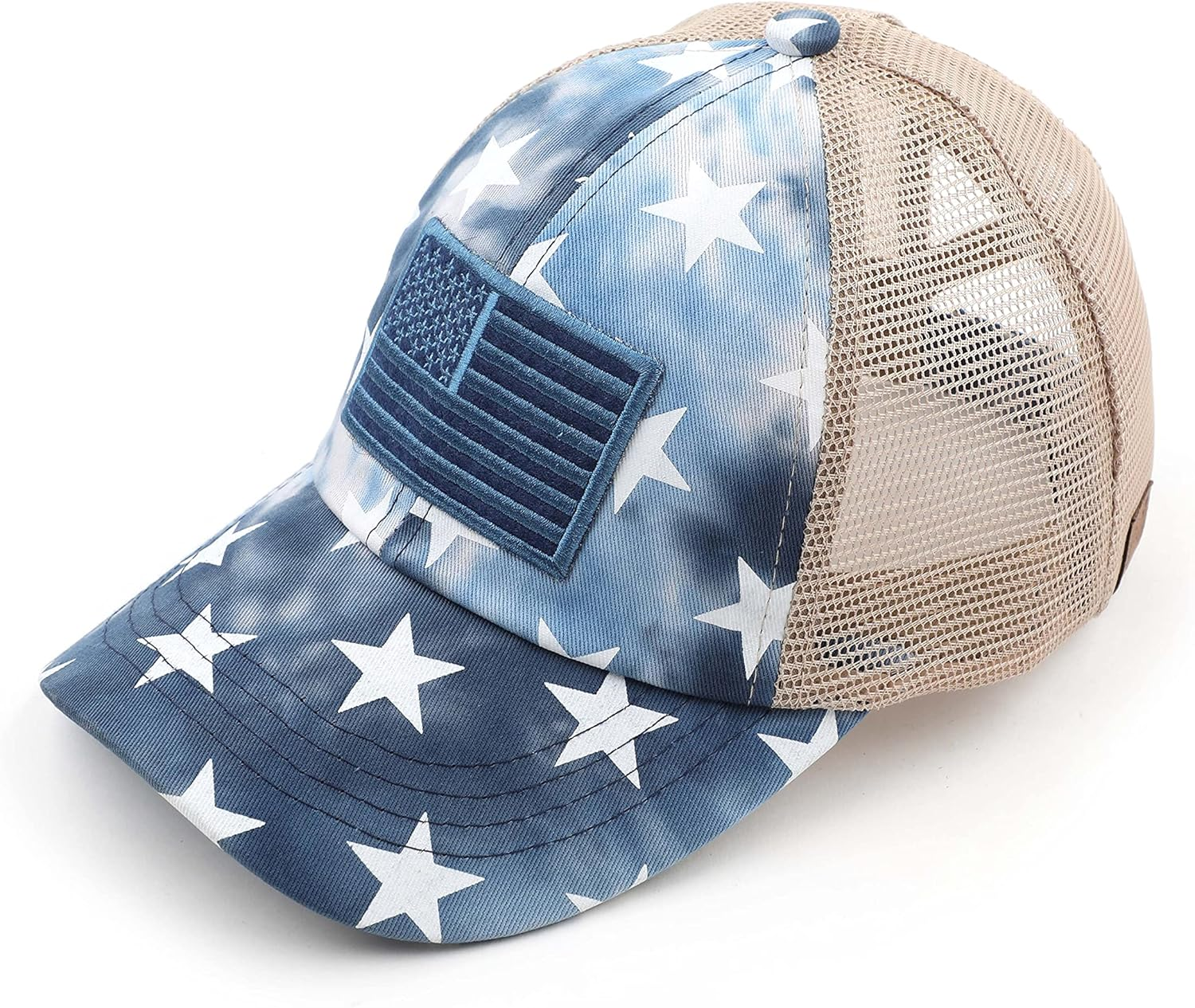 C.C Ponycap Messy High Bun Ponytail Adjustable Glitter Mesh Trucker Baseball Cap, Gray, One Size