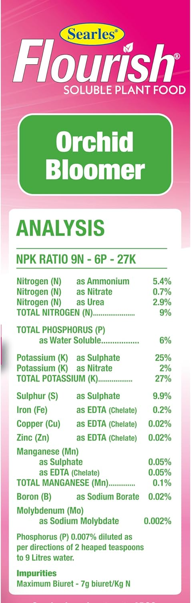 Searles Flourish Orchid Bloomer Soluble Plant Food, 500 G image number 4