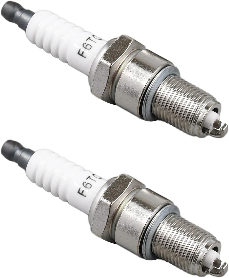 2Pcs F6TC BPR6ES Spark Plug 131-047 Compatible with Torch F6RTC NGK 7131 BP6ES Bosch W6D WR6DC Champion RN9YC Honda 98079-56841 Spark Plug Compatible with Honda GX160 GX200 GX270 GX390 5.5HP 6.5HP image number 1