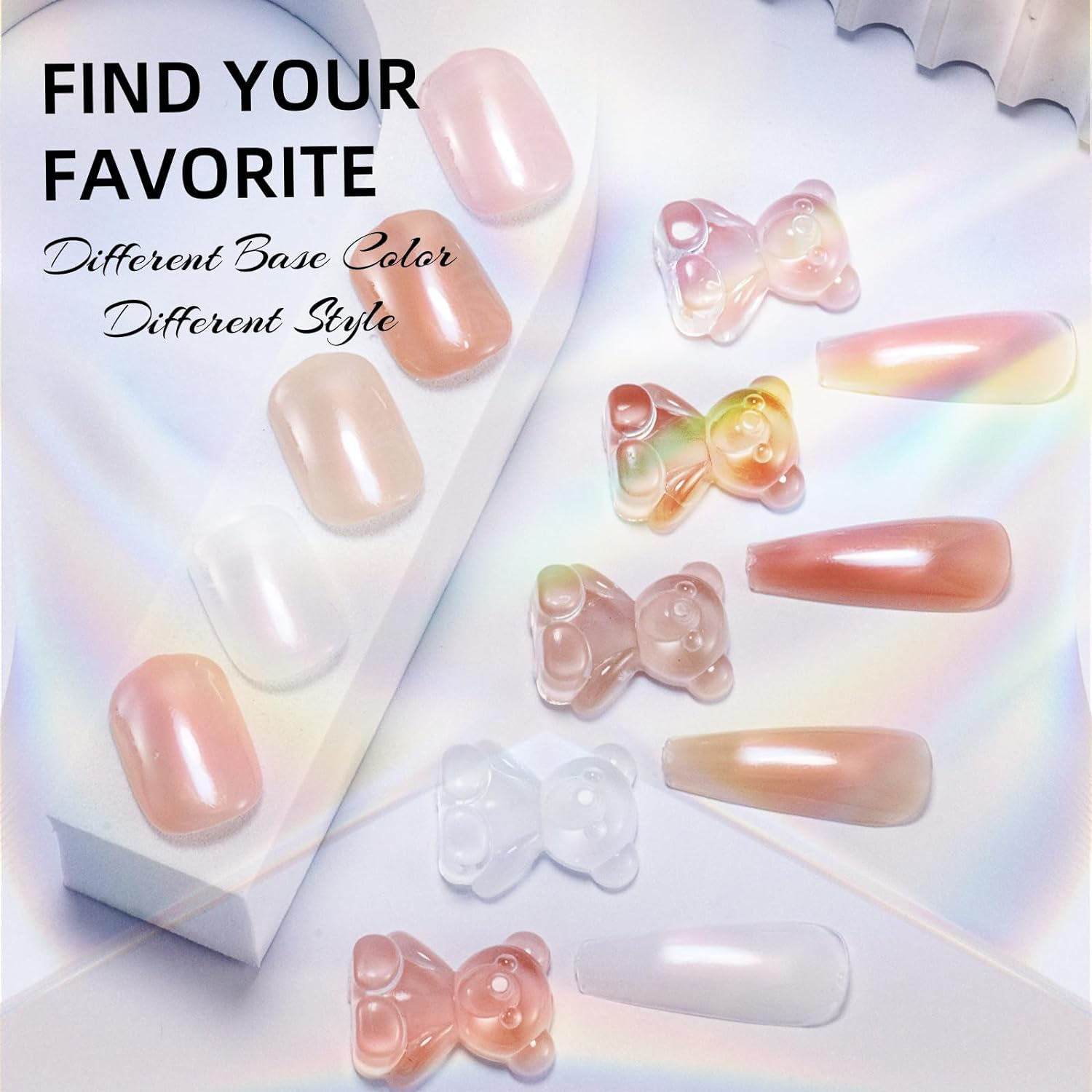 U-Shinein Chrome Nail Powder, Super Glossy Mirror Effect White Pearl Magic White Moonlight Effect Iridescent Pigment Powder, Pearlescent Iridescent Glitters Powder Metallic Pigment for Nails