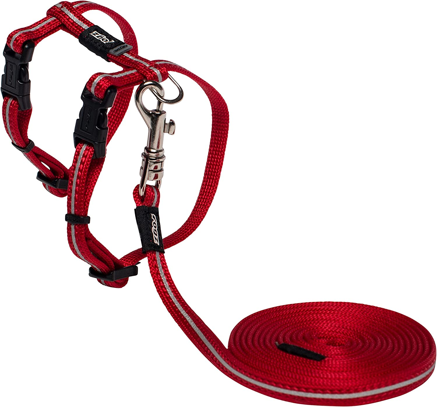 Rogz Alleycat Reflective Cat Harness Black Small with Variable Load Safety Release Buckle