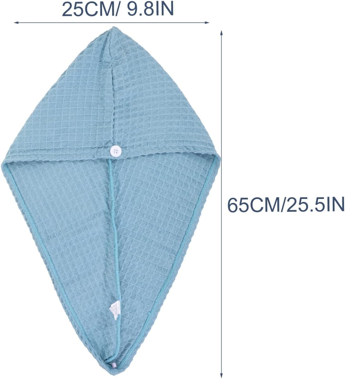 TOVINANNA Hair Drying Towel Wrap for Wet Hair with Button Closure Quick Absorbent Microfibre Turban Towel for Home Spa Use - Assorted Color image number 6