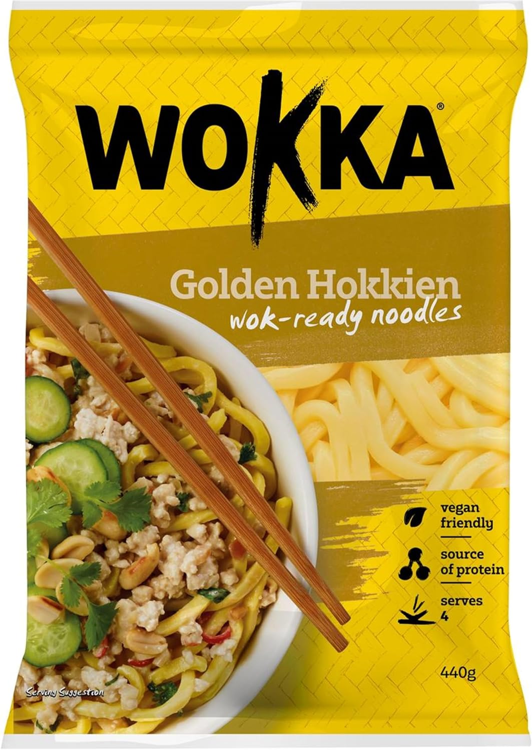 Wokka Noodle Golden Hokkien Noodles 440G image number 1