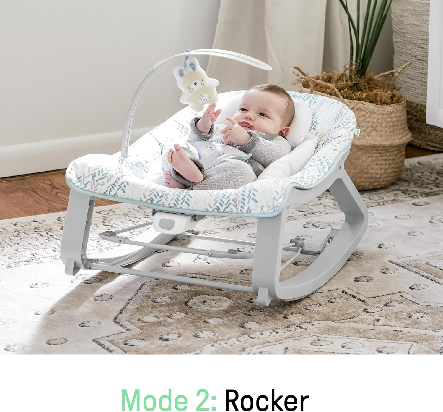 Ingenuity Keep Cozy 3-In-1 Grow with Me Vibrating Baby Bouncer Seat & Infant to Toddler Rocker - Spruce, Newborn and Up