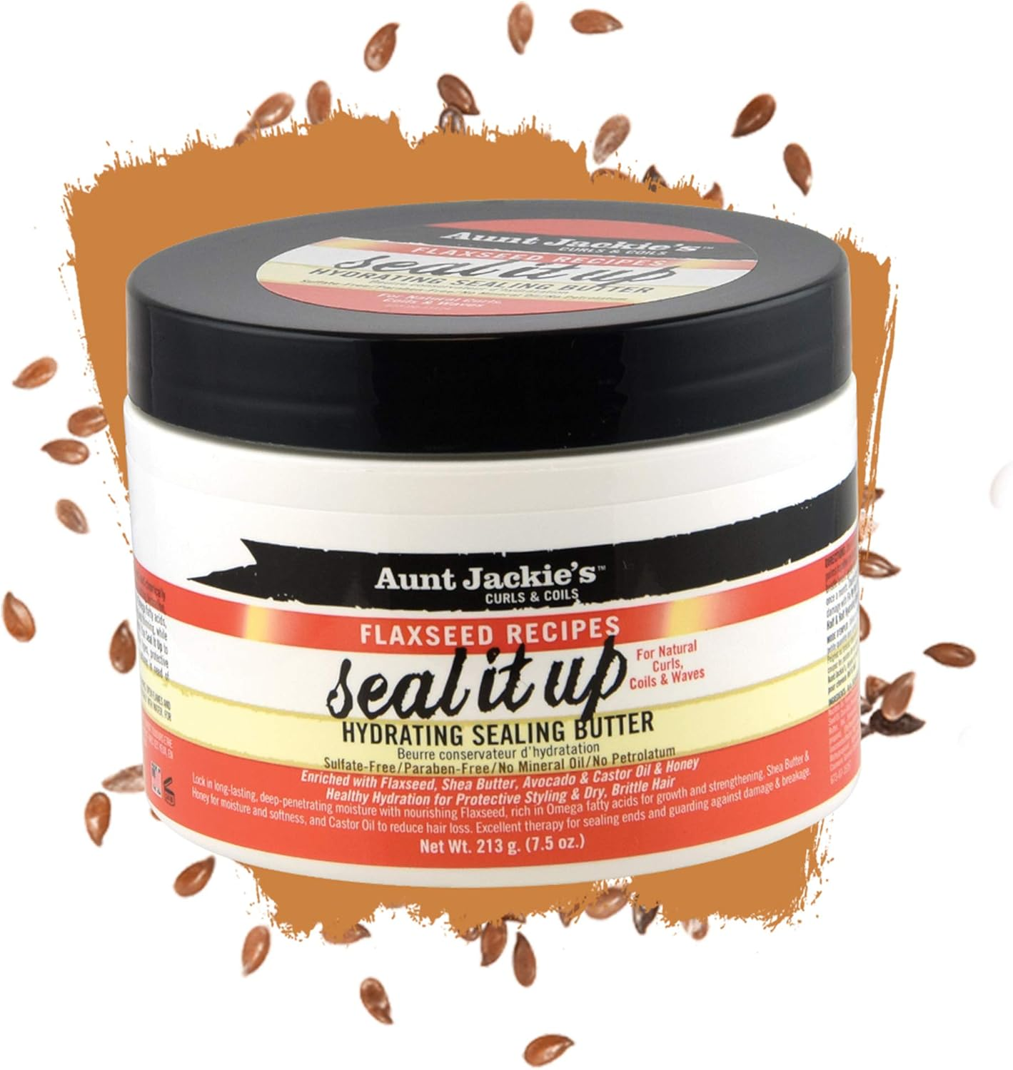 Aunt Jackie'S Flaxseed Recipes Seal It Up, Hydrating Sealing Butter, Helps Prevent and Repair Damaged Hair, 7.5 Ounce Jar image number 2